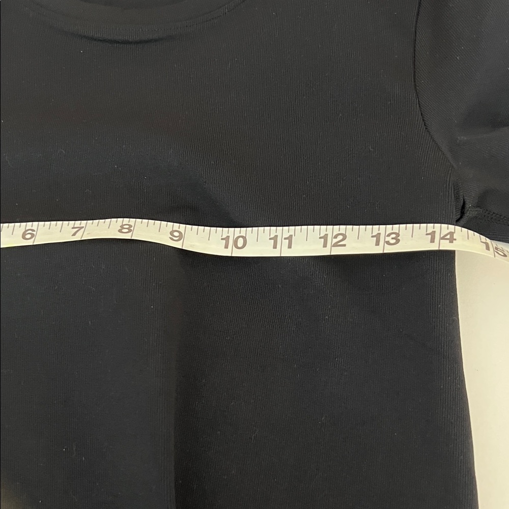 OQQ Women's Black Long-Sleeve Crewneck Fitted Tee tight thick size Large Ihave 2 - Picture 3 of 5